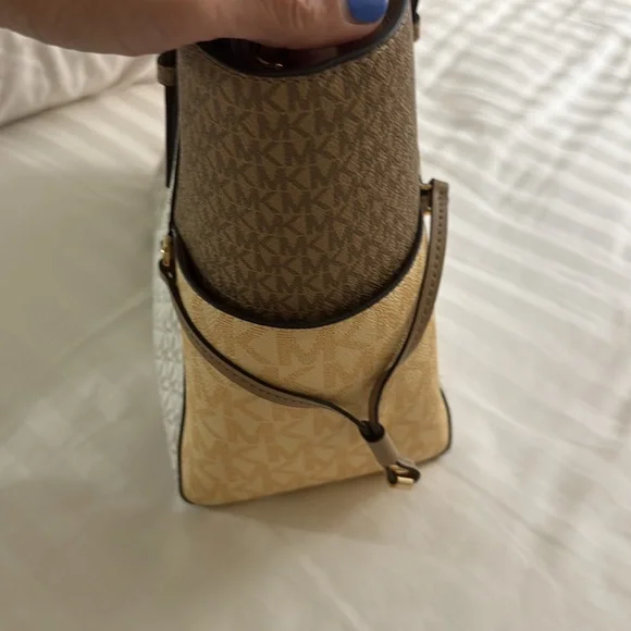 Michael Kors Brown and Cream Monogram Tote - Picture 3 of 6